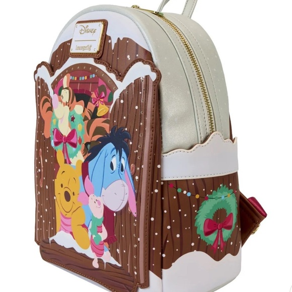 NWT Winnie the Pooh and Friends Christmas Greetings Lite Up Loungefly backpack